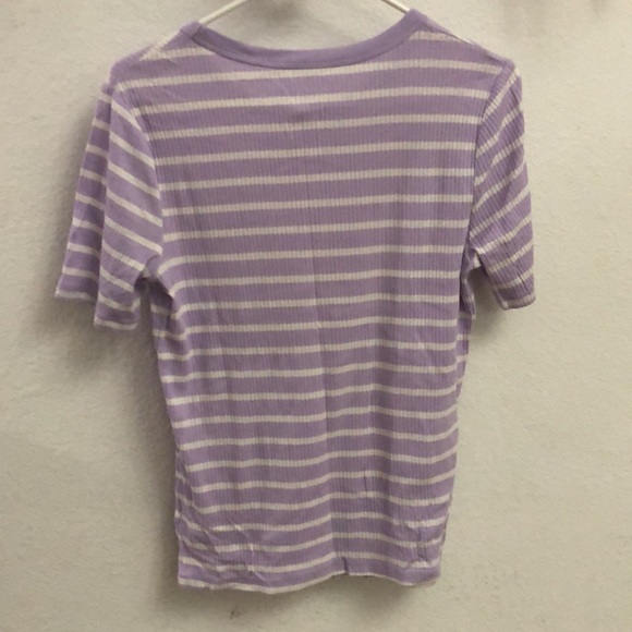 Lavender striped & ribbed top - Picture 2 of 3